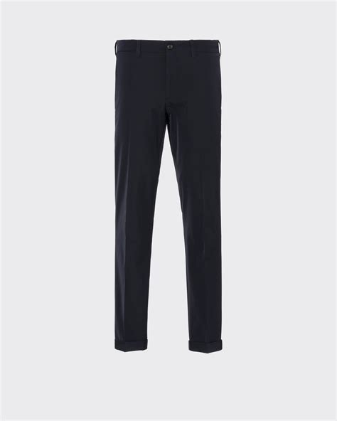 prada tecno stretch navy blue|Navy Light Stretch Techno Fabric Trousers .